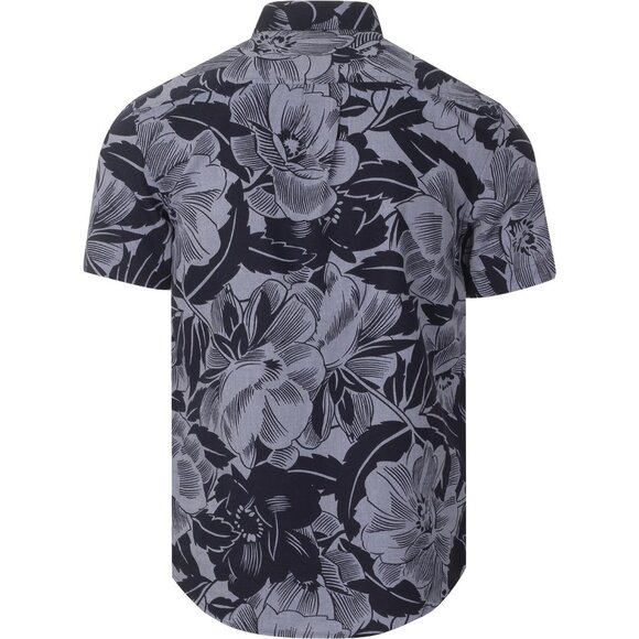 Penguin 70's Retro Indie Hawaiian Shirt Men's Button Down Blue Floral - Picture 2 of 11